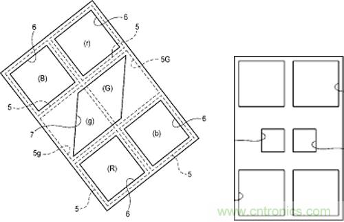 左：新型傳感器的相位差檢測單元結構，右：富士現(xiàn)有混合式傳感器的相位差檢測單元結構