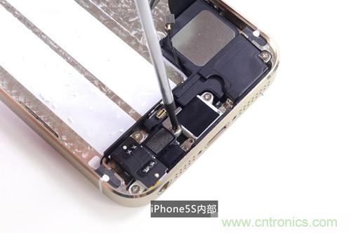 土豪金iPhone 5S拆解：內(nèi)部結(jié)構(gòu)升級，維修難度增加