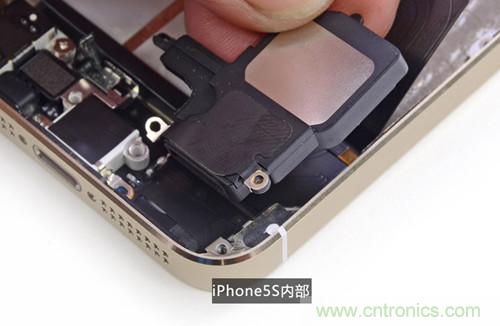土豪金iPhone 5S拆解：內(nèi)部結(jié)構(gòu)升級，維修難度增加