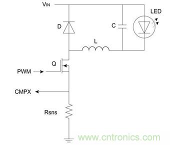 驅(qū)動(dòng)單顆LED或LED燈串的降壓技術(shù)。