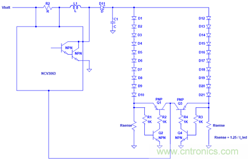 工程師筆記:低成本單個電流環(huán)路驅動多串LED設計