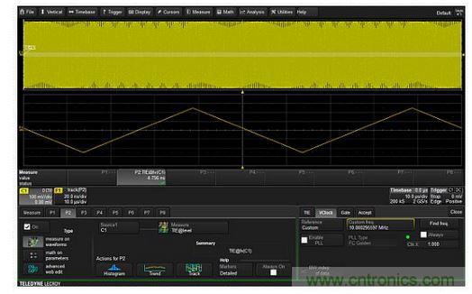 使用TIE參數(shù)軌跡可以繪制出PM波形每個周期的瞬時相位與時間的關系圖，從而實現(xiàn)對調相信號的解調。