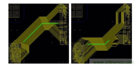 這是一個使用已打包布線樣式的示例。布線的方向由設(shè)計師的草圖來決定。