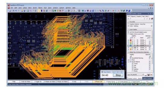 秒表顯示從繪制草圖到完成此復(fù)雜布局花費了不到五分鐘。