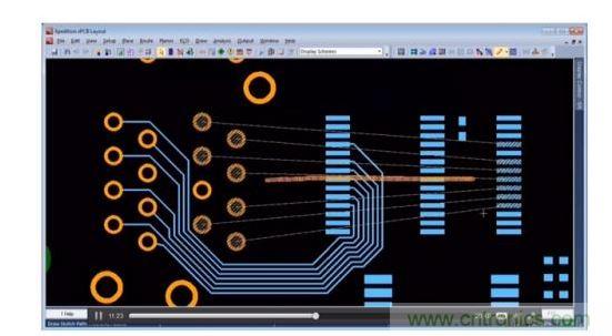 設(shè)計師在另一層上粗略繪制出一條直線路徑，如橙色所標示