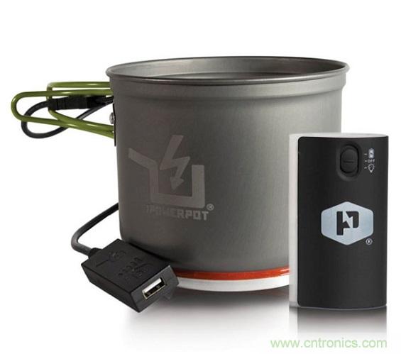 圖6：Powerpot設(shè)備利用熱源發(fā)電，使用者能一邊烹煮食物一邊為移動設(shè)備充電。
