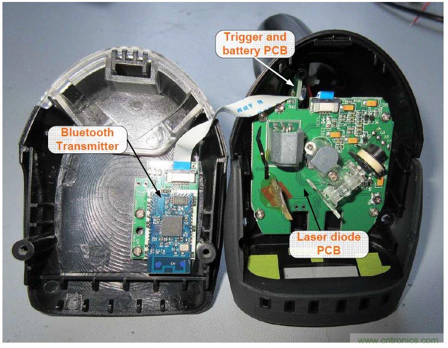 拆解45美元的藍(lán)牙無線條碼掃描槍，發(fā)現(xiàn)里面鏡中有鏡