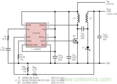 具有負反饋引腳和用于負輸出電源的高性能、單端控制器IC