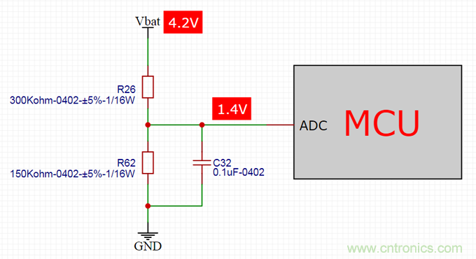 電池電壓偵測電路&ldquo;踩坑&rdquo;：分壓電阻的精度竟然是5%，不是1%
