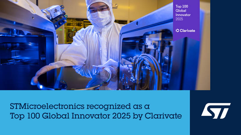 意法半導(dǎo)體被評為2025年全球百強(qiáng)創(chuàng)新機(jī)構(gòu)，已連續(xù)七年獲此殊榮