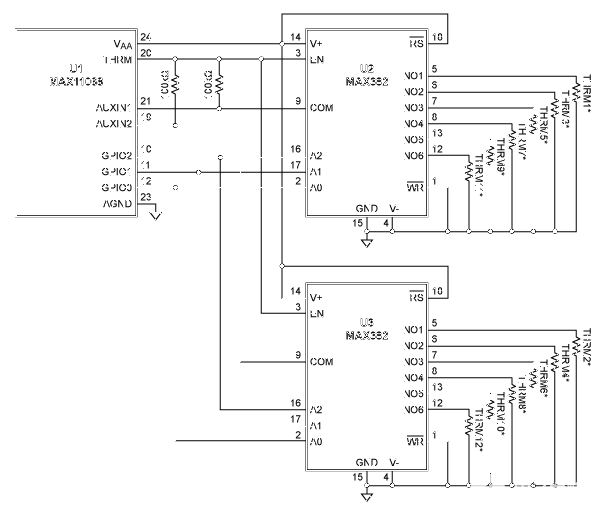 測(cè)量電池管理系統(tǒng)中的多個(gè)溫度，并節(jié)省電力